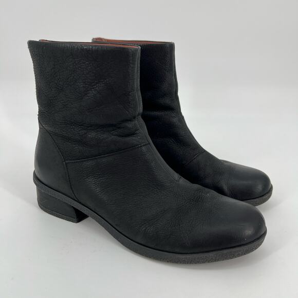 Dansko Brianne Casual Boots Womens EU 41 US 10.5-11 Black Leather Waterproof Zip - Picture 1 of 11